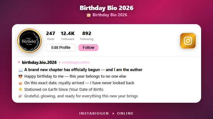 Best Birthday Bio for Instagram 2026 – Cute & Funny